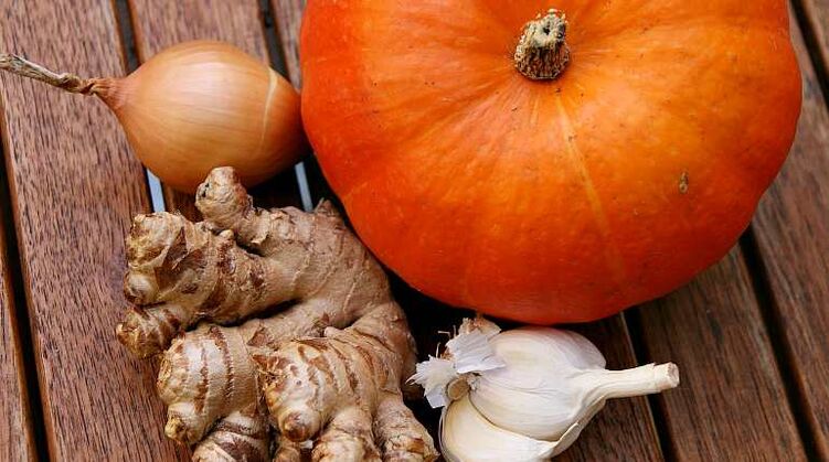 La calabaza, la cebolla, el jengibre y el ajo son alimentos antihelmínticos eficaces